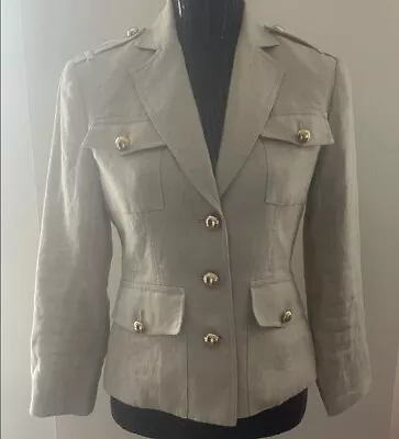 MICHAEL Michael Kors Beige Linen Jacket Size 6 • $32.92