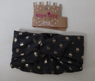 Royal Cutie Baby Headband Headwrap Size 6-12 Months Gray & Gold • $4.47