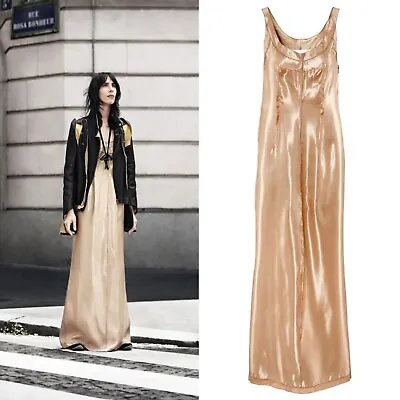MAISON MARTIN MARGIELA X H&M Lining Dress Champagne Maxi Inside Out Gown Size 2 • $179