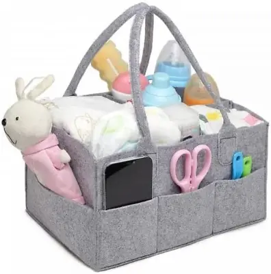 Baby Nappy Caddy - Nursery Storage Bin And Car Organizer For Diapers And Baby Wi • £10.32