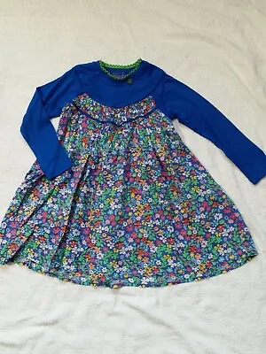 Mim Pi Blue Flowers Dress Age 4. Very Good Condition. Worn Once. UK POST ONLY • £15