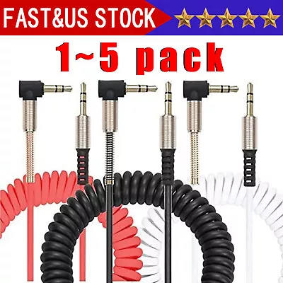 3.5mm Male To Male AUX Cable Cord L-Shaped Right Angle Car Audio Headphone Jack • $3.98
