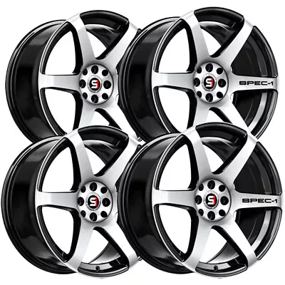 (Set Of 4) Spec-1 SPT-32 18x9 4x100/4x4.5  +38mm Black/Machined Wheels Rims • $868.84