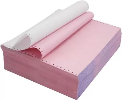 Continuous Feed Computer Paper 2 Ply 1000 Count Carbonless Copy Paper White/Pink • $52.99