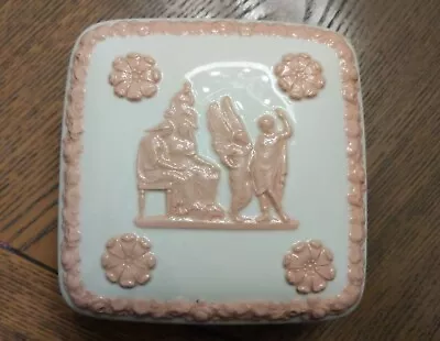 £122.67 • Buy Antique Wedgwood Queens Ware Pink On Cream Lidded Trinket Vanity Box 4.5 Vintage