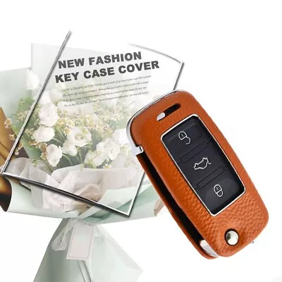 Leather Remote Fob For Volkswagen Beetle Golf GTI/MK6 Auto Key Cover Case Shell • $28.79