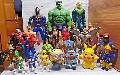 Action Figure Bundle Joblot Marvel Spiderman Ben 10 Wwe Super Iron Man Pokemon • £4.20