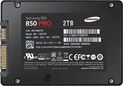 $69 • Buy Samsung Enterprise SSD 850PRO 512GB 1TB 2TB Solid State Drive