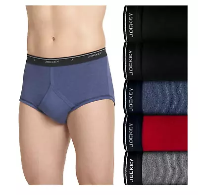 5 PACK MENS JOCKEY COTTON Classics Full-Rise BRIEFS MEDIUM LARGE XLARGE $39 • $23.95