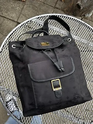**READ** MCM Backpack Medium Size “Black Monogram” • $39.99
