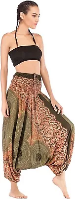 Women's Hippie Harem Pants Boho Yoga Pants Trousers High Waist Lounge Jumpsuit • £17.99