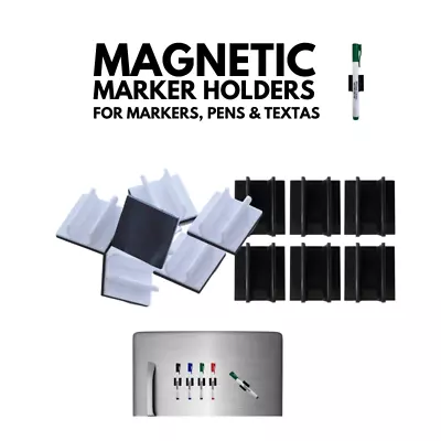 £11.77 • Buy Magnetic Whiteboard Marker Holders, For Markers, Pens, Texta, Dry Erase | 6-pack
