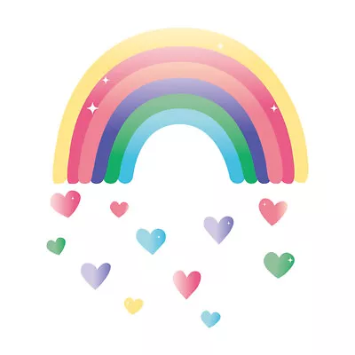 Removable Nursery Wall Decal Stickers Rainbow Wall Sticker Colourful Love Heart  • $11.99