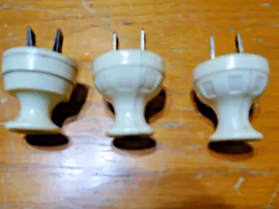 Antique ~ Salvage ~ Three White Bakelite Plugs -    3911 • $19.99