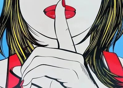 Vintage Ikea Deborah Azzopardi Ssshhh Picture Print Pop Art 1999 Wooden Board • £30