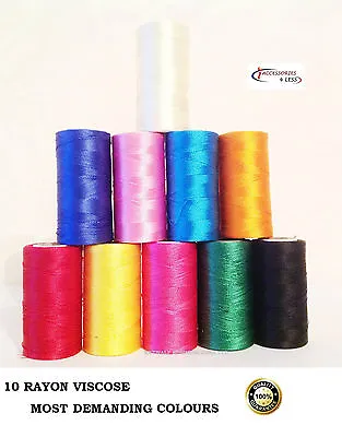 £4.99 • Buy 10 Spools Of Sewing Machine Embroidery Threads BROTHER,JANOME , GUTERMAN ALL