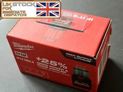 £35 • Buy Milwaukee M12HB2.5 12V 2.5Ah M12 High Output Battery Lithium Ion Long Life