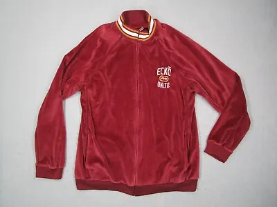 Vintage Ecko Unltd Jacket Women Extra Large Red Velour Full Zip Track Street Y2K • $49.99