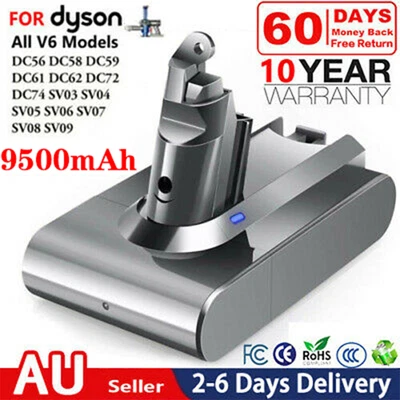 9500mAh Battery For Dyson 21.6V V6 DC58 DC59 DC61 DC62 DC72 DC74 Slim SV03 SV09 • $16.59