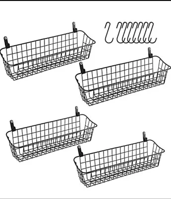 4 Piece Metal Basket Basket Hanging Black Wire Basket • $19.99