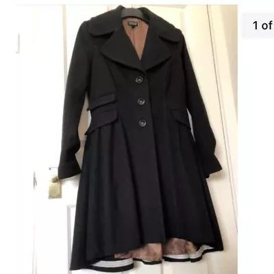 £89 • Buy Topshop Ladies Princess Coat Size 8 Victorian Fit & Flare/skirted