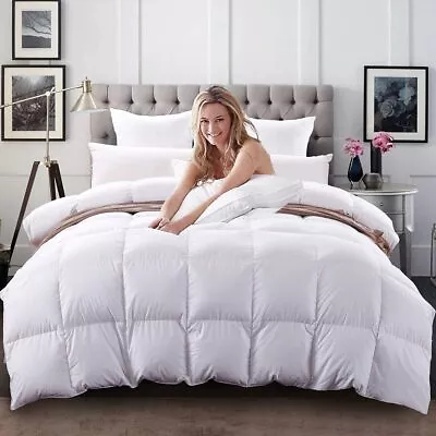 $59.99 • Buy C&W White Goose Down Comforter Oversized King Size 106x90in Duvet InsertDuve...