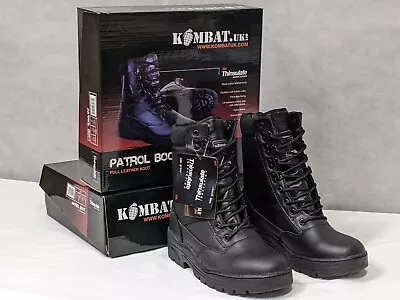 Kombat Army Cadet Black Leather Military Combat Patrol Boots - Tactical Security • $49.67