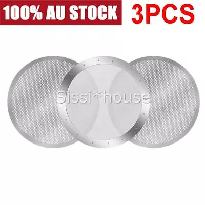 3x Reusable Coffee Filter Mesh Stainless Steel For AeroPress Coffee Maker 61mm • $11.90