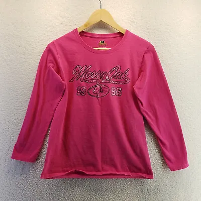 Mossy Oak Pink Logo Tee Shirt Womens Size M Long Sleeve Pullover Stretch Cotton • $11.60