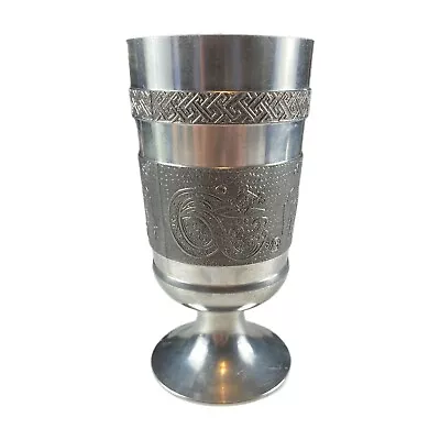 Mullingar Irish Pewter Lion Goblet Or Chalice Kells Celtic Design Ornate Details • $44.95