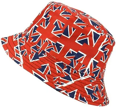 New Unisex Fisherman Summer Festival Union Jack UK Flag Cotton Bucket Hat Cap • £6.97