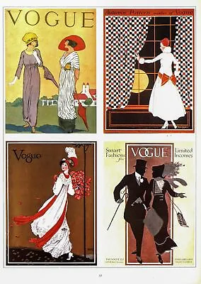 Antique Vogue Magazine Cover Art [1912-1914] Changing Style Trends And • $14