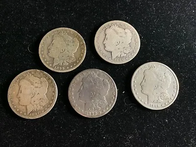 1878-1904 Silver Morgan Dollar Culls Pre 1921 Mixed Dates Lot Of 5 Coins • $144