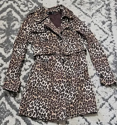 Vintage 2000s Rampage Leopard Print Trench Coat-medium • $45