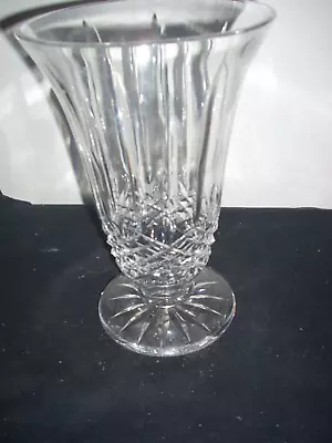 Waterford LISMORE Footed Vase Hand Cut Crystal Flared Vintage Beautiful 8.5  • $99.99