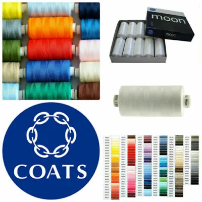 Coats Moon Sewing Machine Polyester Overlocking Thread Cotton 1000 Yard UK STOCK • £1.49