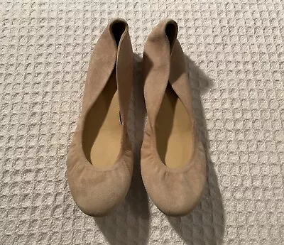 J CREW J. Crew CECE $125 Nude / Blush Suede Leather Ballet Ballerina Flats 6 • $50