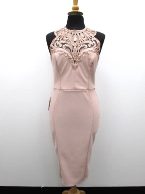 £4.99 • Buy Lipsy London Pink Nude Artwork Sleeveless Bodycon Dress Ladies Size UK 12 BNWT