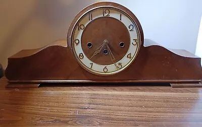 Antique Vintage  RARE  Mantle Clock Nice Case Walnut Style King • $95