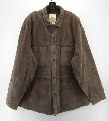 The Territory Ahead Jacket Men XXL Brown Leather Elbow Patches Safari Rugged Y2K • $99.99