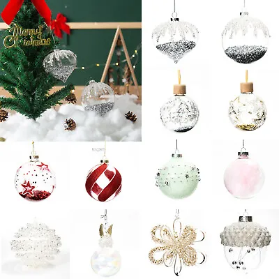 Christmas Tree Hanging Ball Crystal Decor Baubles Xmas Fillable Ornaments AU • $13.95