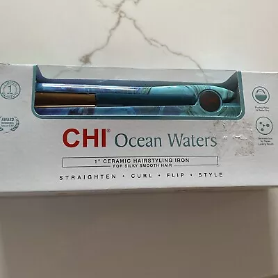 CHI Ocean Waters 1  Ceramic Hairstyling Iron Straighten-Curl-Flip-Style • $59.99