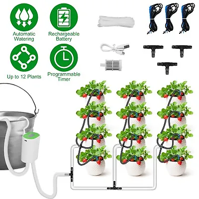 Automatic Drip Irrigation Kit DIY Micro Self Watering System 9 Days For 12Plants • $21.77