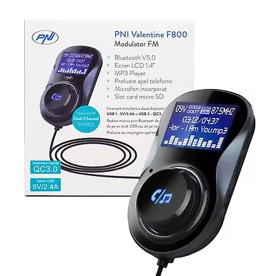 FM Modulator PNI Valentine F800 Bluetooth MP3 Player FM Transmitter Micro SD  • £19.99