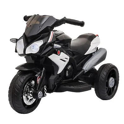 HOMCOM Kids Electric Motorcycle Ride-On Toy 6V Battery Music Horn Lights Black • £54.99