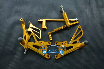 CNC Footrest System Adjustable Rearset For Yamaha YZF R1 2007-2008 Gold • $90.85