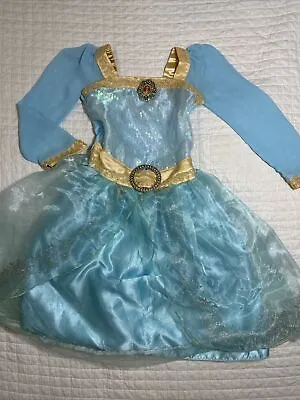 Merida Dress Brave Disney Store Girl's 5/6 Costume 5 6 Light Blue Gown • $19.99
