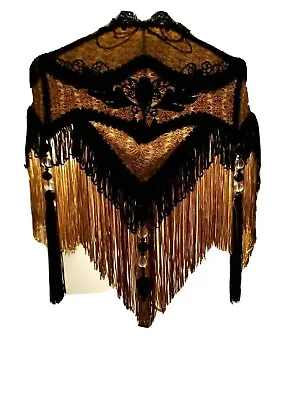 Stunning Bespoke  22   Standard Traditional Lampshade Damask Gold & Black Unique • £450