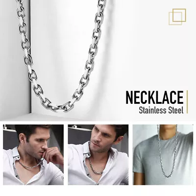 9mm Heavy CABLE Rolo Link Stainless Steel Necklace Toggle For Mens Chain 18-26  • $11.99