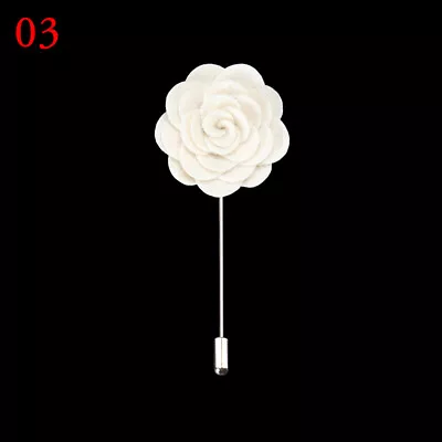 Men Flower Lapel Pin Brooches Flower Brooch Fashion Wedding Corsage Boutonniere • £3.41